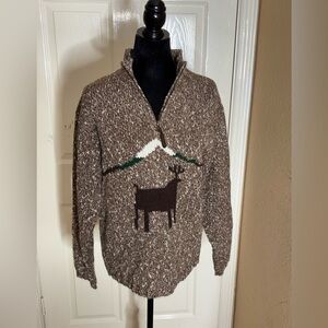Vintage Unisex Pendleton Brown Zipper Cardigan Sweater Deer M